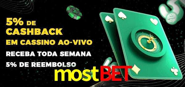Promoções do cassino ao Vivo mostbet